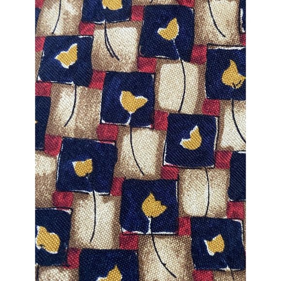 Ermenegildo Zegna Vintage Abstract Floral Tulip‎ Silk Neck Tie Made in Italy EUC - Picture 2 of 16